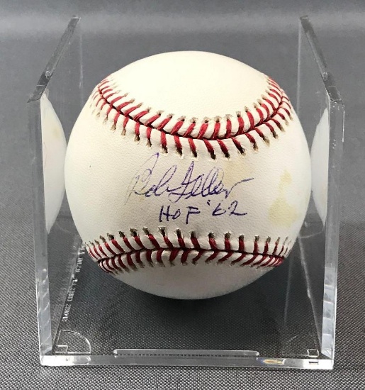 Signed Bob Feller Cleveland Indians Baseball