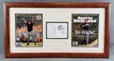 Framed signed Phil Mickelson masters scorecard with Sports Illustrated covers