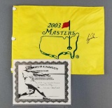 Signed Tiger Woods 2003 Masters Pin Flag