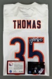 Signed Anthony Thomas Chicago Bears white jersey