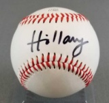 Signed Hillary Clinton baseball