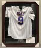 Signed Javier Baez No.9 Chicago Cubs Jersey in Case