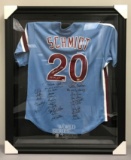 Team Signed Philadelphia Phillies World Series 1980 Jersey in Case