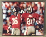 Signed Joe Montana and Jerry Rice San Francisco 49ers Photo with COA