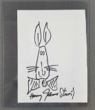 Jimmy Stewart hand drawn and signed Harvey rabbit sketch