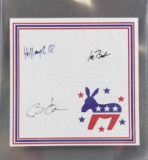 Barack Obama, Hillary Clinton, Joe Biden signed napkin