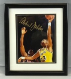 Signed Kareem Abdul Jabbar No.33 LA Lakers Framed Print with COA
