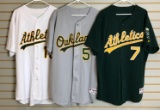 Group of 3 Oakland Athletics jerseys