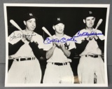 Signed Joe DiMaggio, Mickey Mantle and Ted Williams Photo with COA