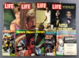 Group of vintage and modern magazines and more