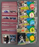 Group of vintage baseball cards and foldouts