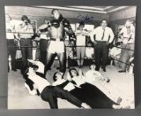 Signed Muhammad Ali vs The Beatles Black and White Photo with COA