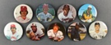 Group of 9 baseball player pin back photo buttons