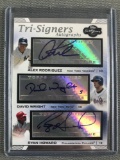 Alex Rodriguez, David Wright, and Ryan Howard signed baseball card