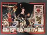 1995-1996 Chicago Bulls heavy cardboard schedule calendar