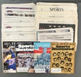 Group of 30+ newspapers, sports sections, and magazines featuring Chicago Sports Moments