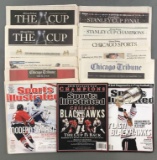Group of 15 newspapers, sports sections and magazines featuring The Chicago Blackhawks