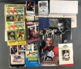 Group of assorted sports trading cards and more