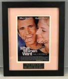 Signed Mel Gibson and Helen Hunt What Women Want Framed Photograph with COA