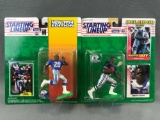 Group of 2 Starting Lineup collectible NFL figurines in original packaging