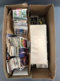 Box of miscellaneous sports collectibles