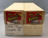 Lot of 4 Topps 1991 Baseball Sets