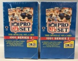 Lot of 2 NFL Pro Set Factory Sealed Football Wax Boxes