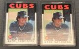 Lot of 2 Signed Ryan Sandberg Chicago Cubs Cards