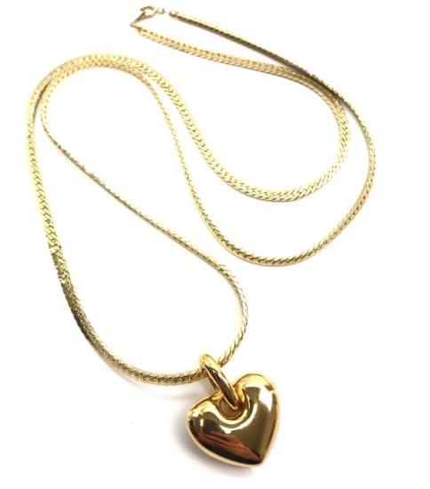 Nolan Miller : Heart Pendant and Chain Necklace