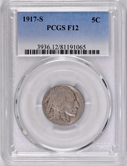 1917 S Buffalo Nickel (PCGS) F12.