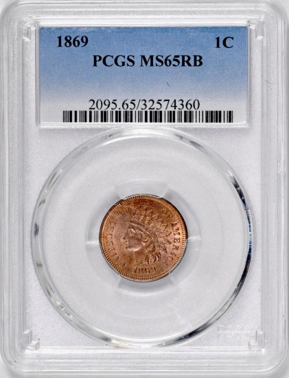 1869 Indian Head Cent (PCGS) MS65RB.