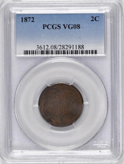 1872 Two Cent Piece (PCGS) VG08.