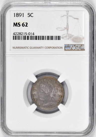 1891 Liberty Nickel (NGC) MS62.