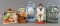 Group of 5: Antique Schafer and Vater Porcelain Flasks