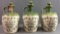 Group of 3 : Vintage Tullamore Dew Irish Whiskey Stoneware Bottles