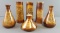 Group of 6: Vintage Brown Milk Glass Portrait Vases