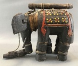 Antique Hand-carved Wooden Elephant Marionette Puppet