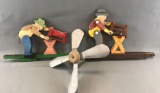 Group of 2: Primitive Rustic Whirligigs