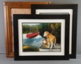 Lot of 3 : Framed Vintage Animal Artwork