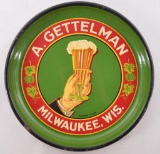 Vintage A. Gettelman Milwaukee Wis. Advertising Metal Beer Tray