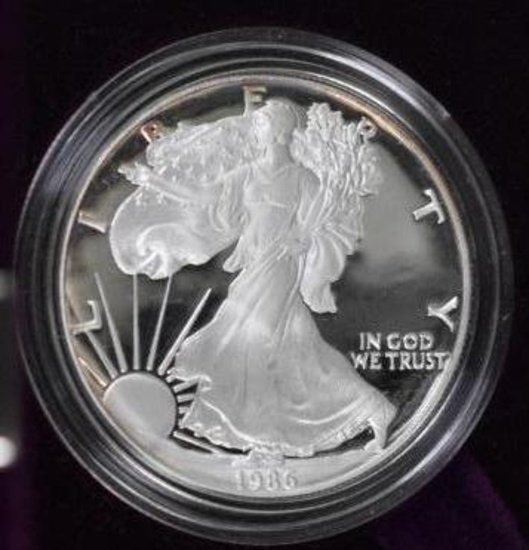 1986 S $1 American Silver Eagle 1oz. Proof.