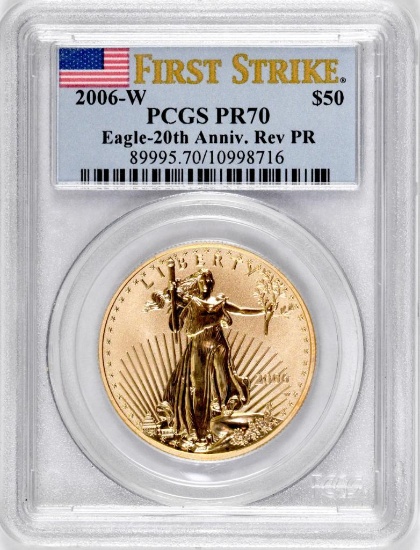 2006 W $50 American Gold Eagle Reverse Proof (PCGS) PR70.