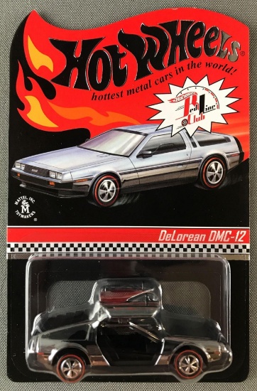 Hot Wheels Red Line Club DeLorean DMC-12 die-cast vehicle in original packaging