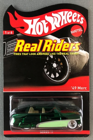 Hot Wheels Real Riders 1949 Merc die-cast vehicle in original packaging