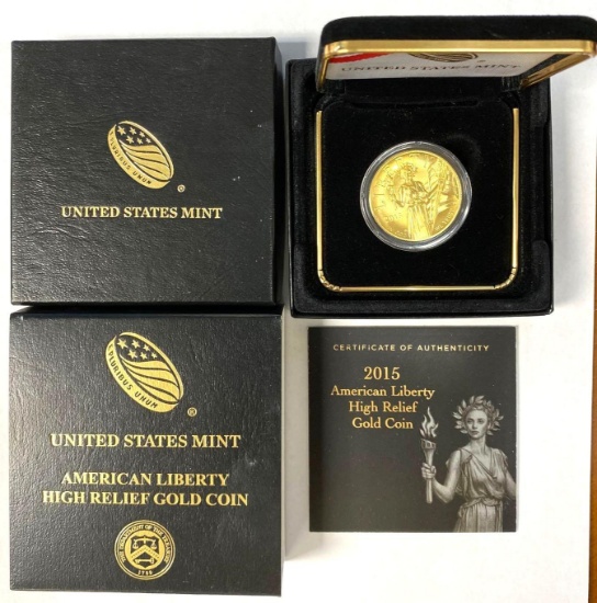 2015 American Liberty Ultra High Relief 1 oz Gold in Box