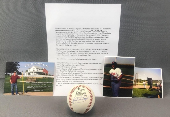 Signed Kirby Puckett Field of Dreams Movie Site Baseball