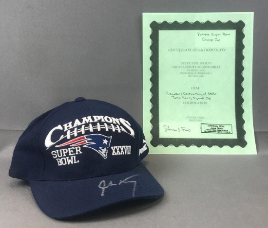 Signed John Kerry Patriots Super Bowl Champs Baseball Cap with COA