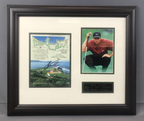 Signed Tiger Woods U.S. Open at Pebble Beach Victory with COA