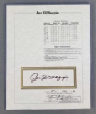 New York Yankees Signed Joe DiMaggio stats