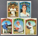 Group of 5 1972 Topps Baseball Cards